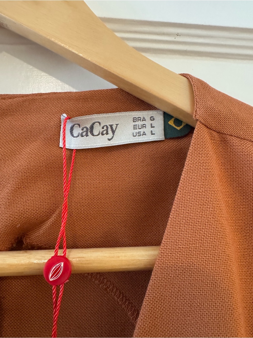 CaCay Rust-Brown Wrap Belted Vest - Picture 2 of 3